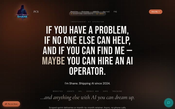 prettycreativeshane.com homepage