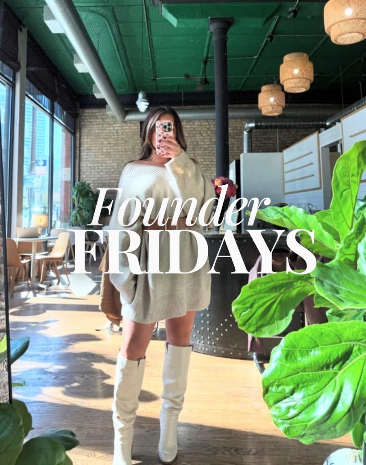 Founder Fridays — event artwork from the Pretty Creative café space