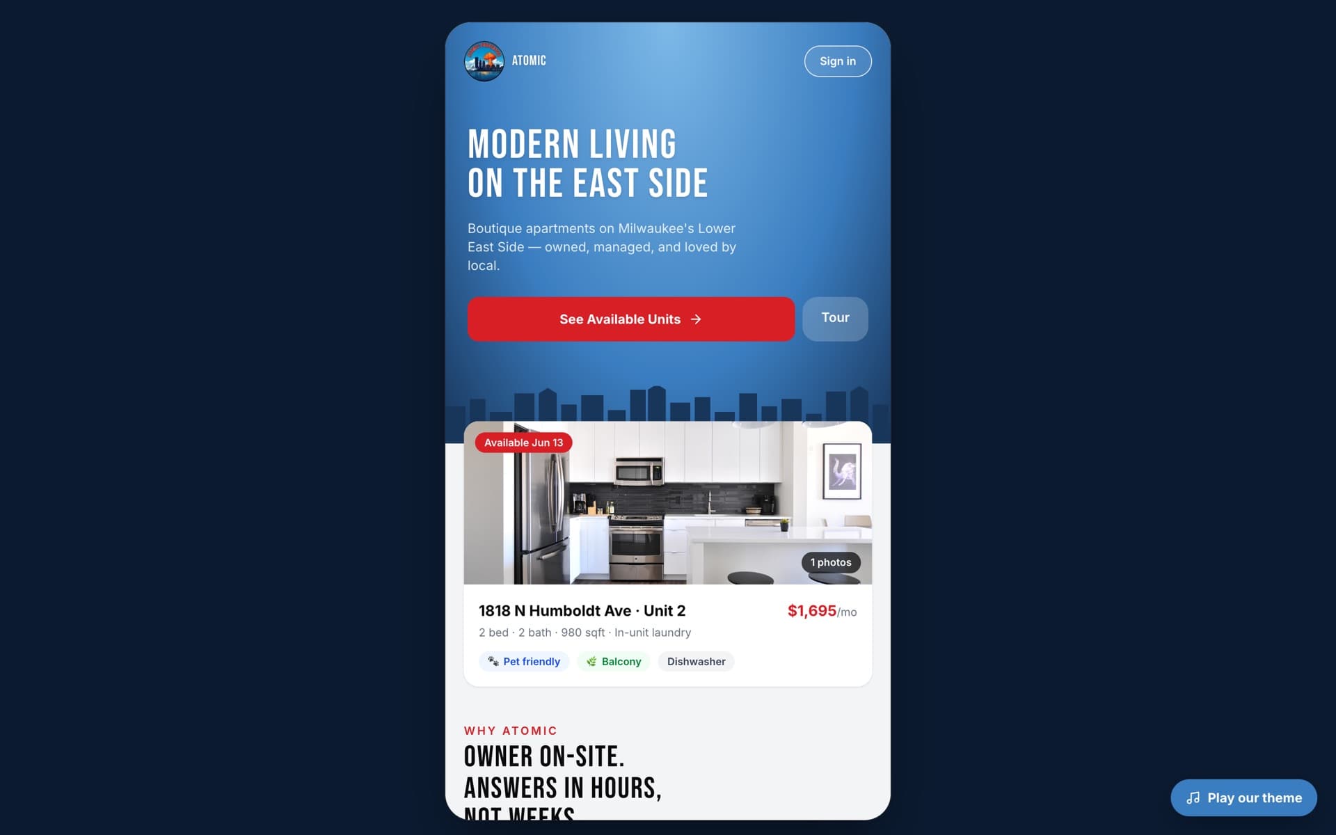 atomic-properties.vercel.app homepage
